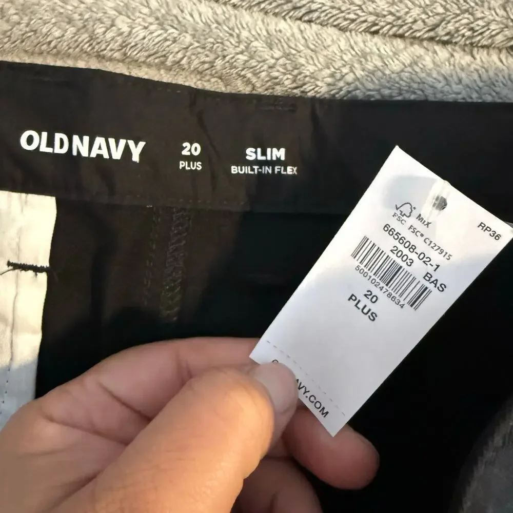 Old Navy Slim School Uniform Chino Pants for Boys, Black, 20 Plus 665608